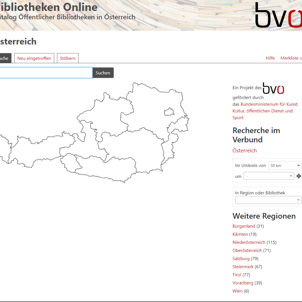 Screenshot: bibliotheken.at